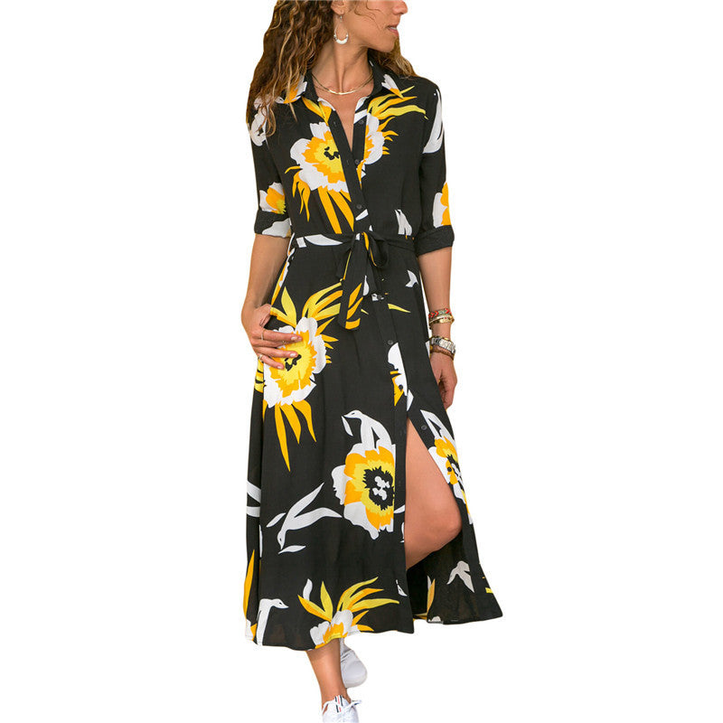 Élégance Vintage - Robe en Chiffon Imprimé Madrid - Reflet Paris
