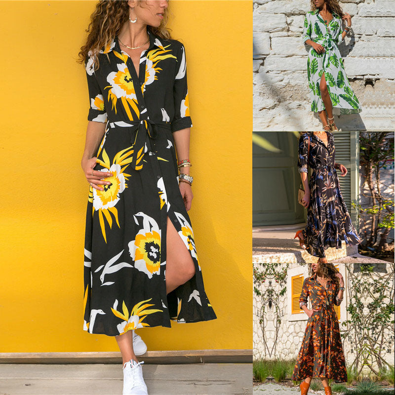Élégance Vintage - Robe en Chiffon Imprimé Madrid - Reflet Paris