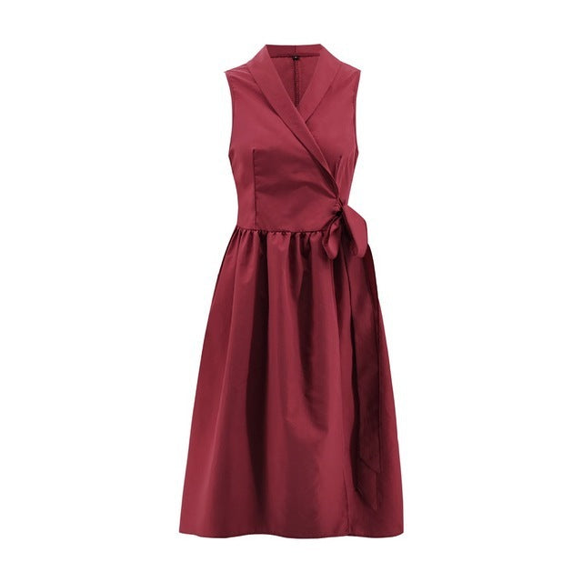 Robe Midi Casual Sans Manches avec Ceinture – Robe Femme Chic et Décontractée - Reflet Paris