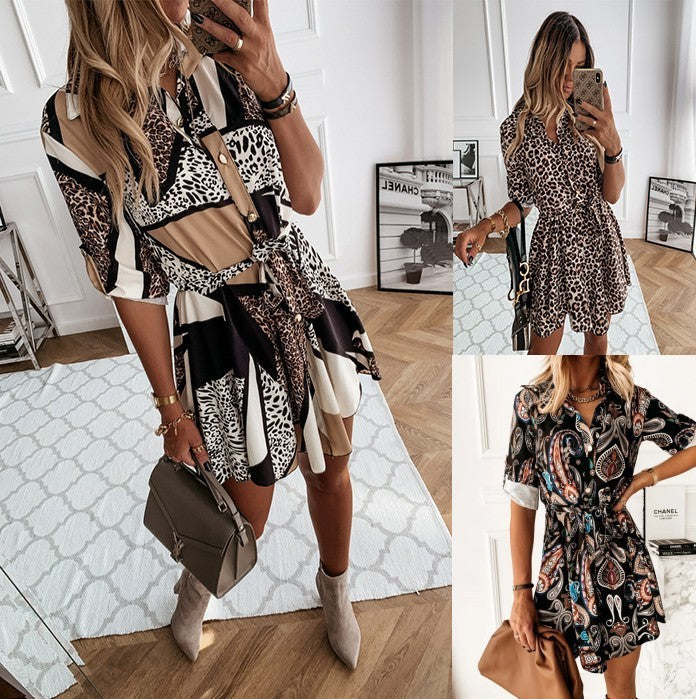 Robe Femme Casual Vintage – Robe Décontractée Imprimée - Reflet Paris