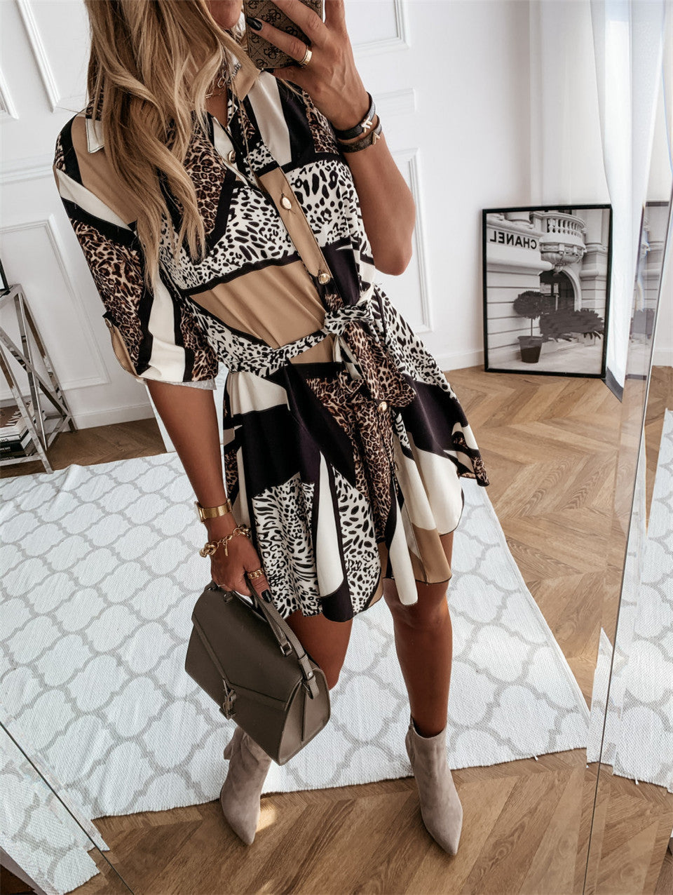Robe Femme Casual Vintage – Robe Décontractée Imprimée - Reflet Paris