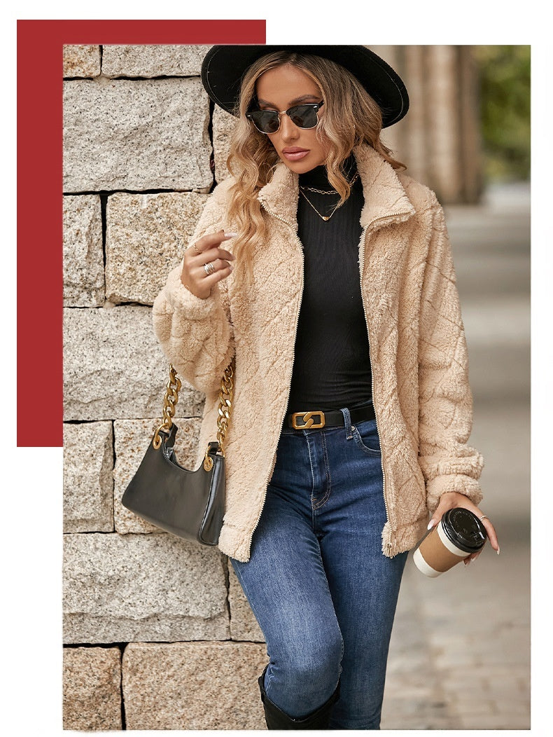 Manteau Cardigan à Manches Longues en Velours Diamant™ - Reflet Paris