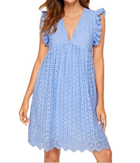 Éclat d'Été - Robe en Dentelle Jacquard à Poches - Reflet Paris