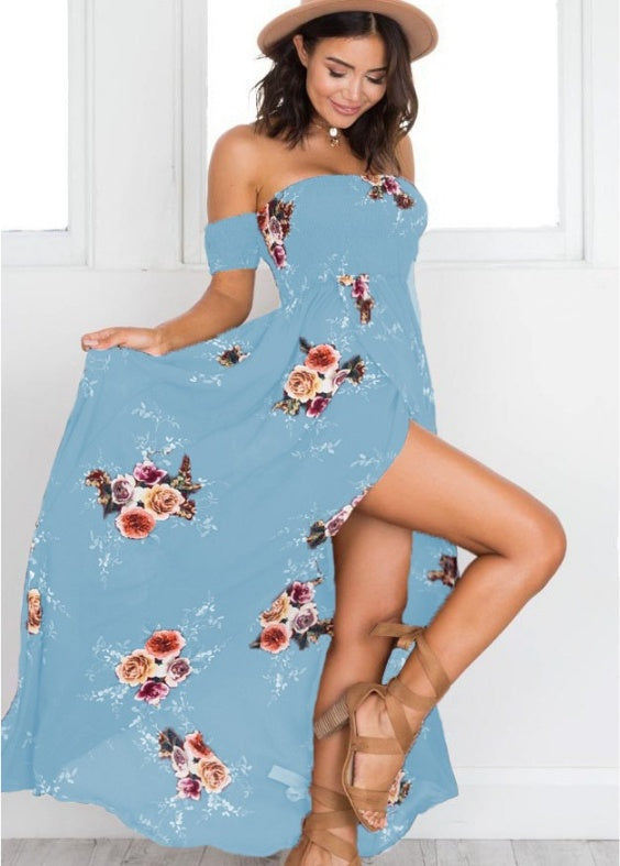 Robe Longue Bohème Femme Off Shoulder – Robe de Plage Été Blanche - Reflet Paris