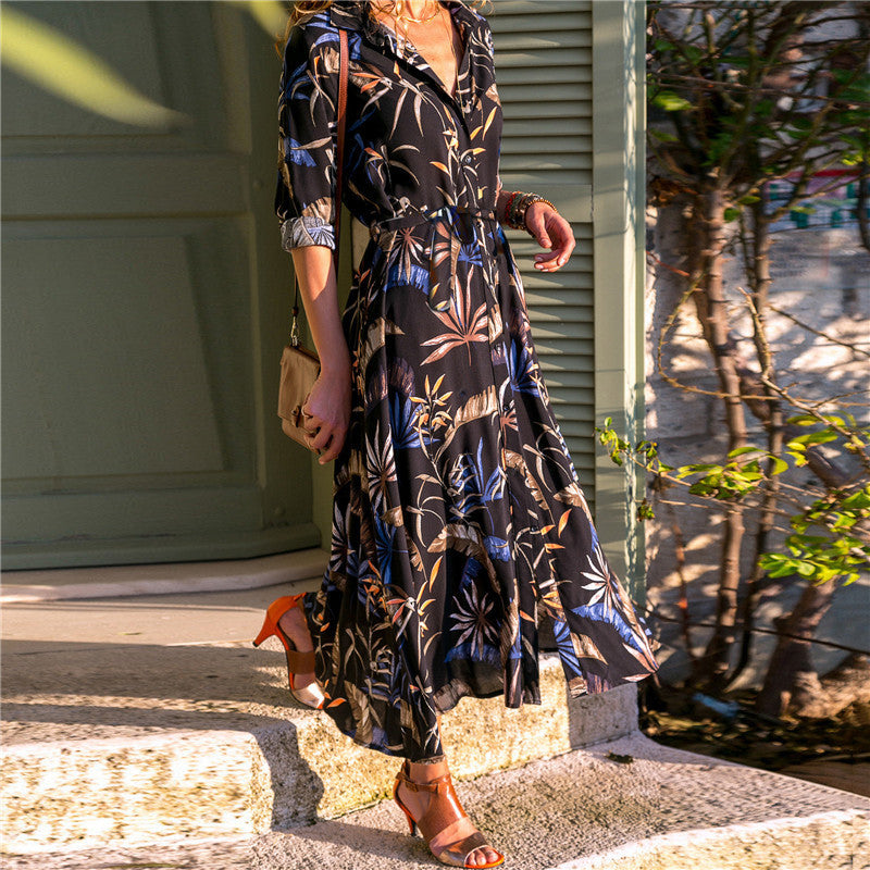 Élégance Vintage - Robe en Chiffon Imprimé Madrid - Reflet Paris