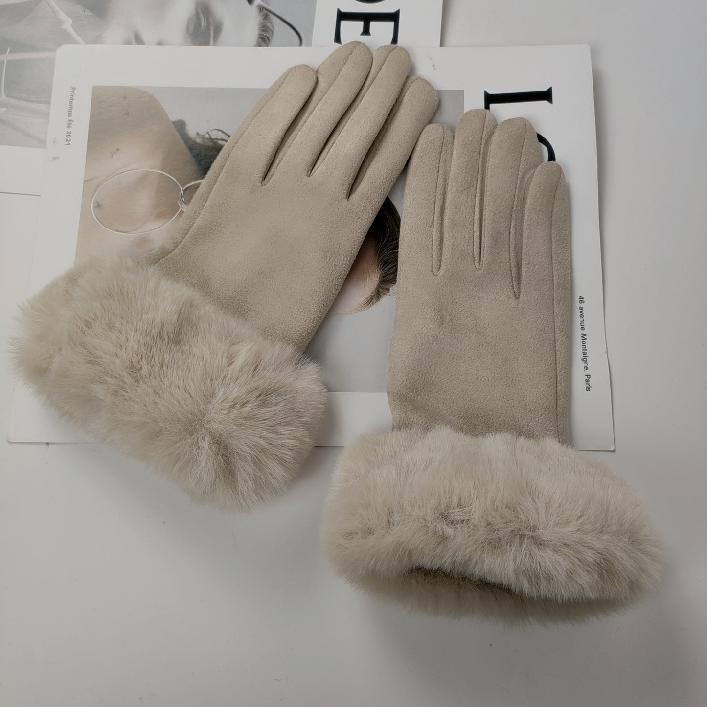 Cotton Touch Screen Finger Gloves