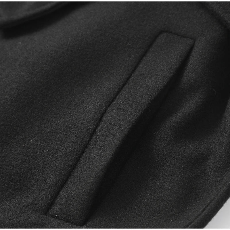 Manteau Long en Laine pour Femme – Col Haut avec Ceinture et Boutonnage Simple - Reflet Paris