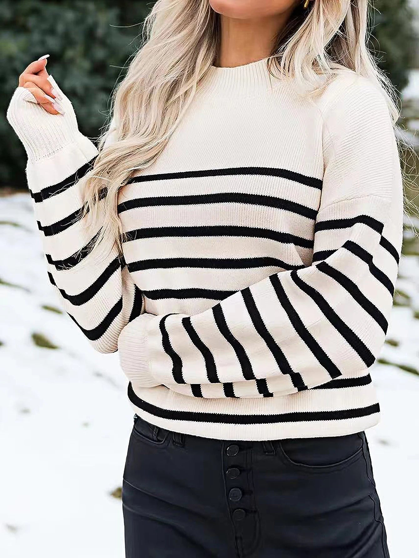 Sumachi® | Pull à manches longues rayé pour femmes - Reflet Paris