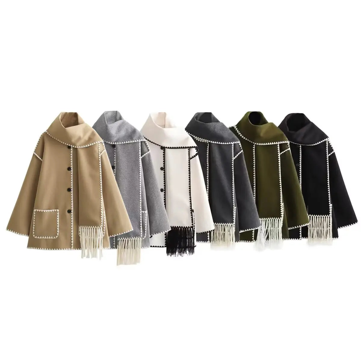Manteau Décontracté en Laine avec Col Écharpe – Élégance Tout en Confort - Reflet Paris