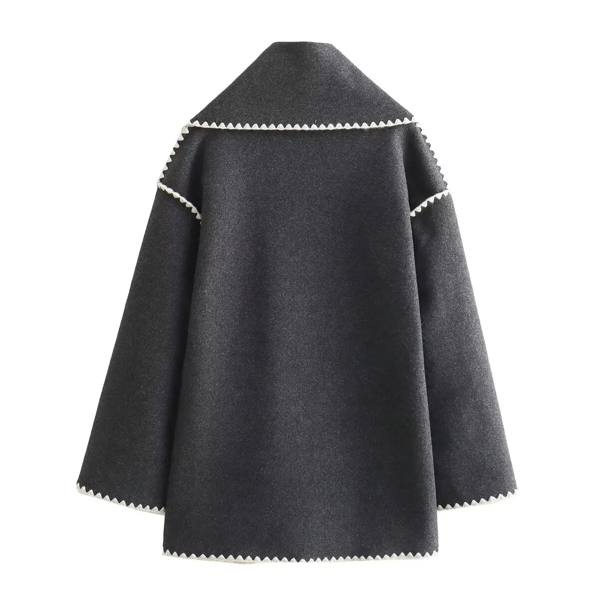 Manteau Décontracté en Laine avec Col Écharpe – Élégance Tout en Confort - Reflet Paris