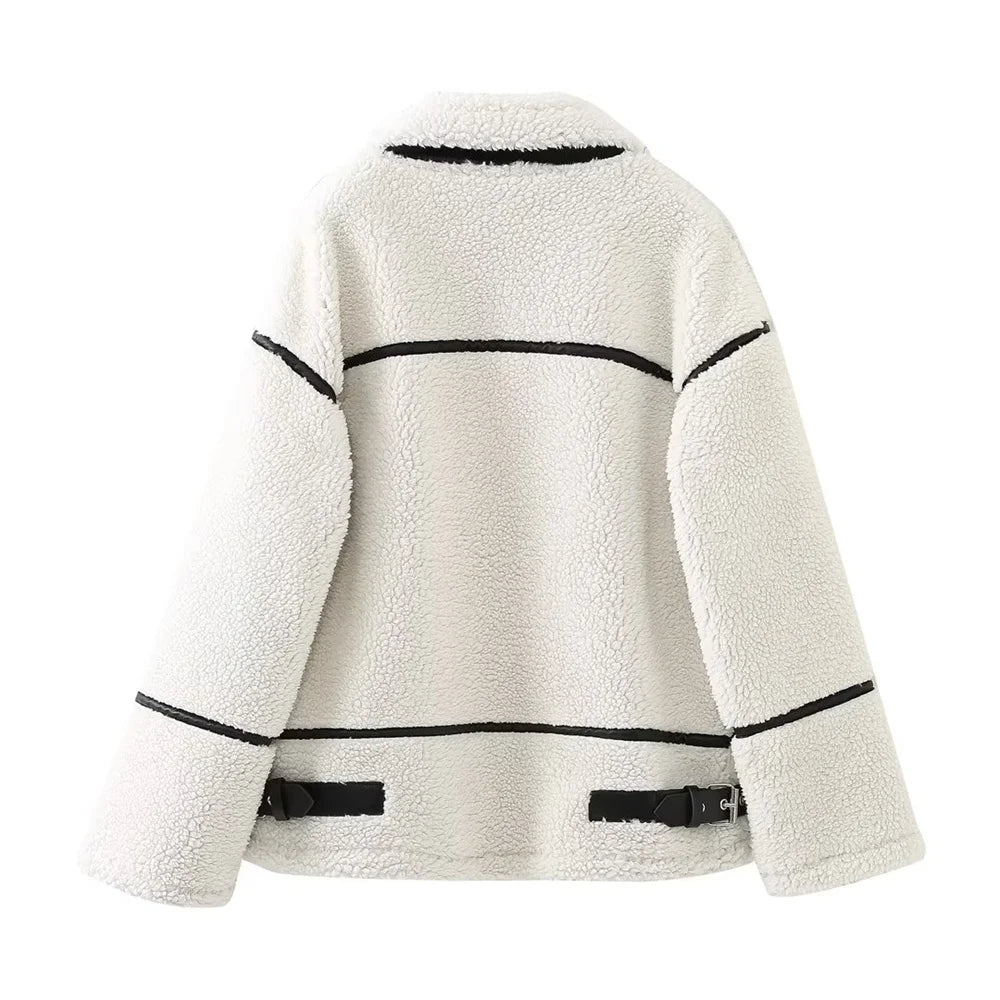 Veste en Fourrure Contrastée pour Femme – Élégance et Confort - Reflet Paris