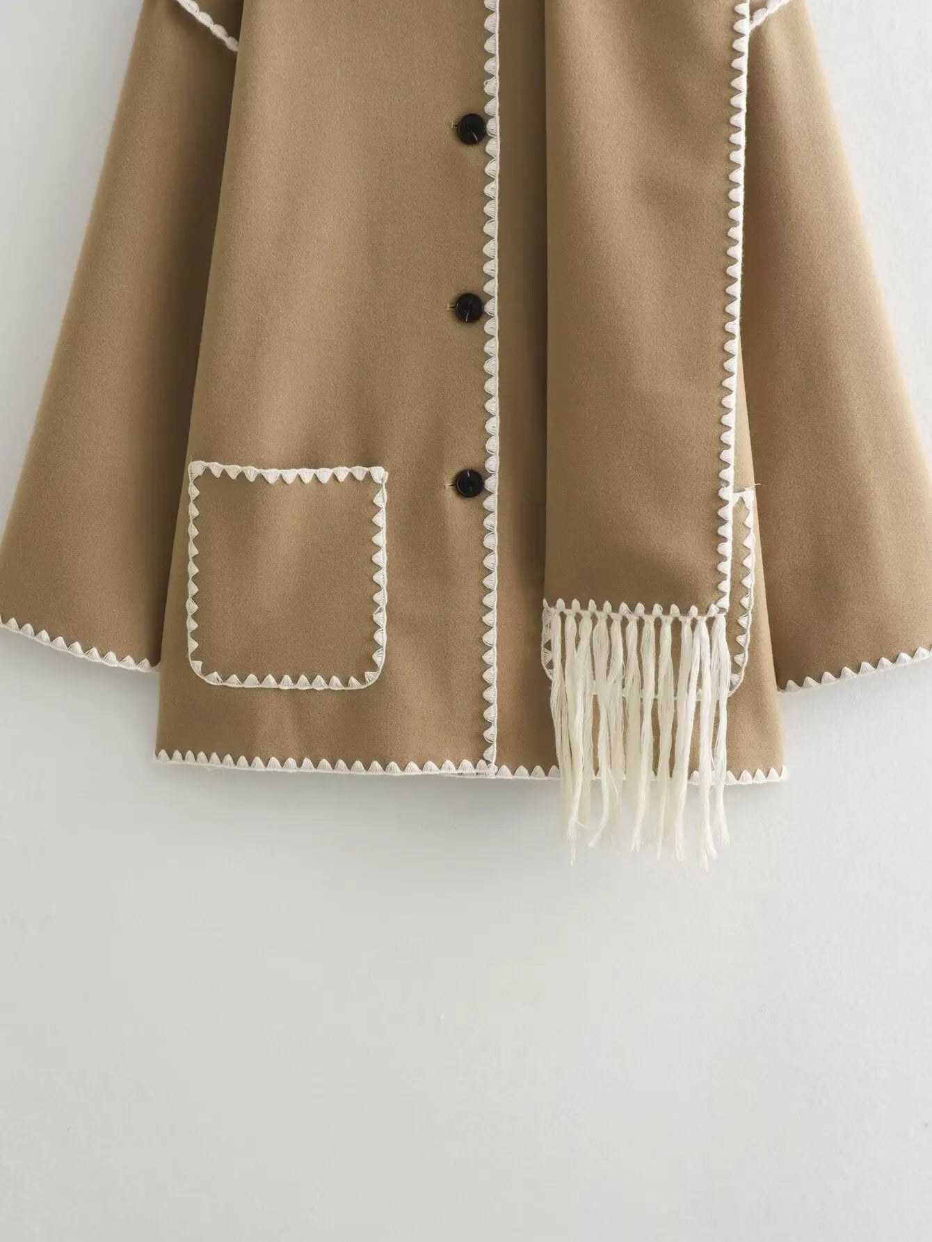 Manteau Décontracté en Laine avec Col Écharpe – Élégance Tout en Confort - Reflet Paris