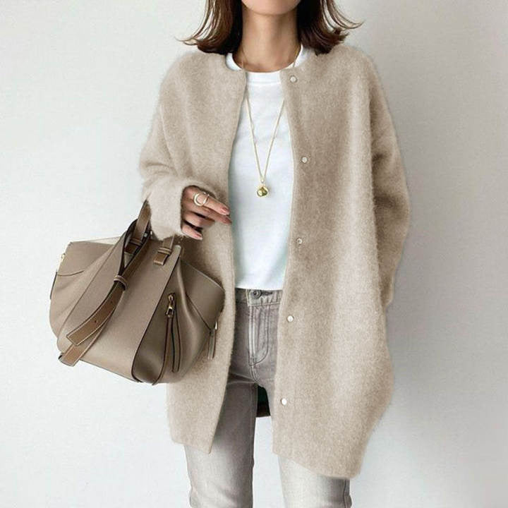 Cardigan Long à Col Rond et Boutons en Coton - Reflet Paris