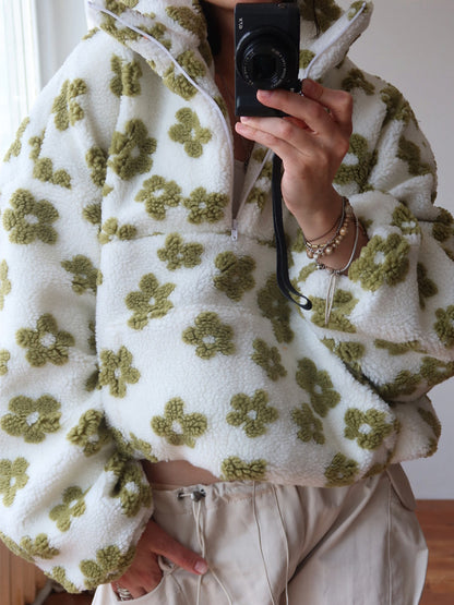 Trendy Floral Pullover Coat