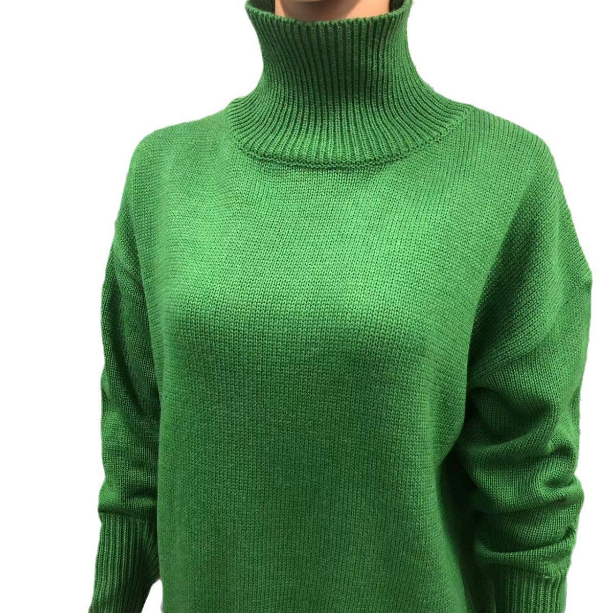 Women's Long-sleeved Pullover Solid Color Sweater - Reflet Paris