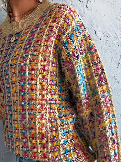 Pull rayé en maille coloré