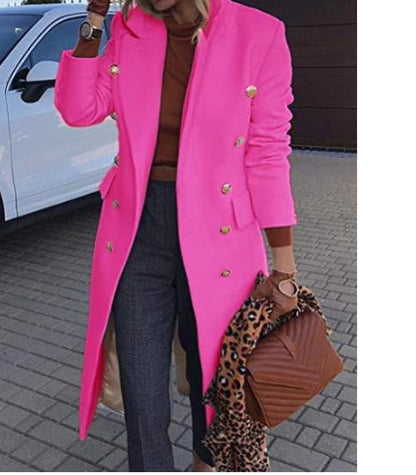 Women’s Classic Notched Lapel Mid-Length Coat